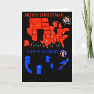 Wahlkarte 2024 Frohe Weihnachten Trump Erdrutschsi Karte