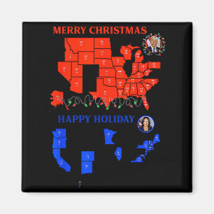 Wahlkarte 2024 Frohe Weihnachten Trump Erdrutschsi Magnet