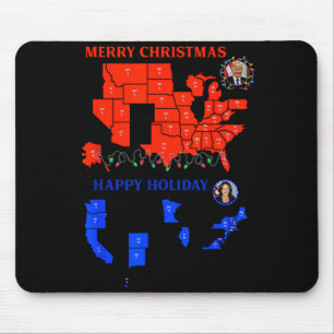 Wahlkarte 2024 Frohe Weihnachten Trump Erdrutschsi Mousepad