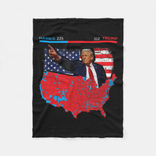 Wahlkarte 2024 Trump 312 Rot Ergebnisse der Wahl 2 Fleecedecke