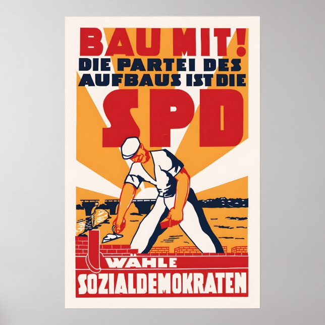 Wahlplakat der SPD von 1946 Poster (Vorne)