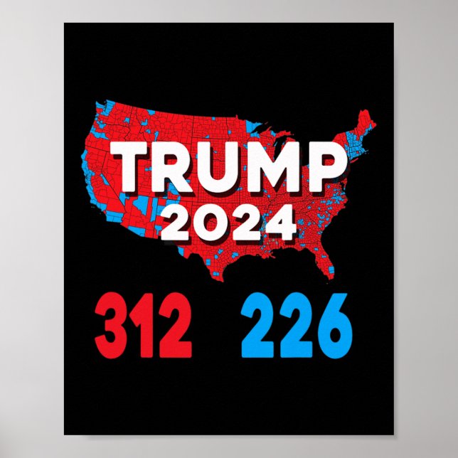 Wahlplan 2024 Trump 312 Rote Wahl 2024 Res Poster (Vorne)