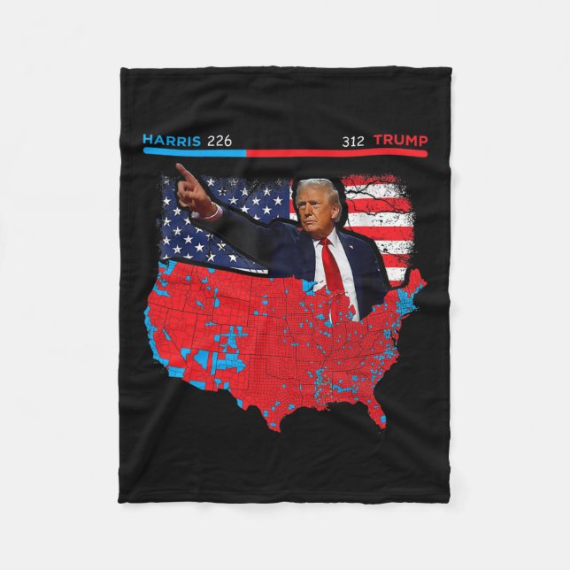 Wahlplan 2024 Trump 312 Rote Wahlen 2024 Res Fleecedecke (Vorderseite)