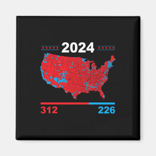 Wahlplan Trump 312 Red 2024 Wahlergebnisse Magnet