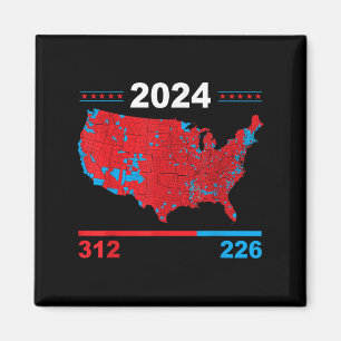Wahlplan Trump 312 Red 2024 Wahlergebnisse Magnet