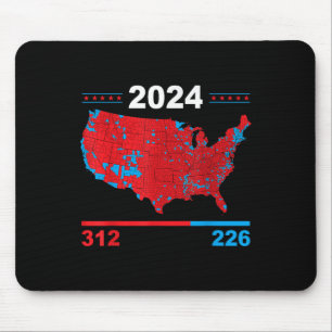 Wahlplan Trump 312 Red 2024 Wahlergebnisse Mousepad