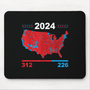 Wahlplan Trump 312 Red 2024 Wahlergebnisse Mousepad