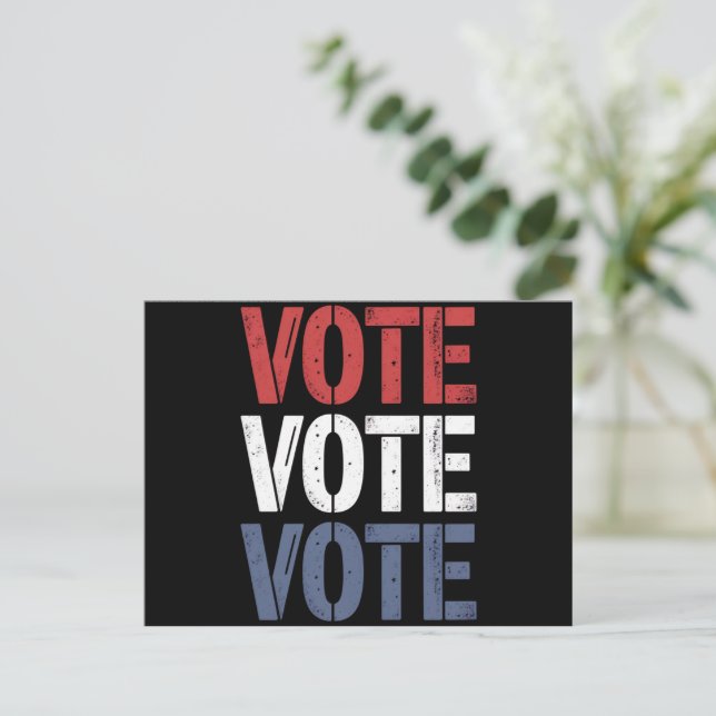 Wahlpolitik bei der Abstimmung Wählerregistrierung Postkarte (Stehend Vorderseite)