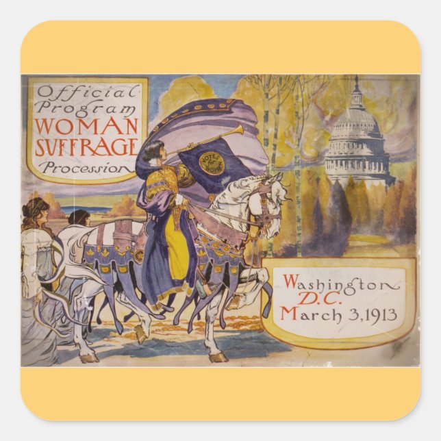 Wahlprozession 1913 quadratischer aufkleber (Vorderseite)