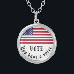Wahlrecht patriotische Wahlen USA Flaggenwechsel Versilberte Kette<br><div class="desc">Wahlrecht patriotische Wahlen USA Flaggenwechsel</div>