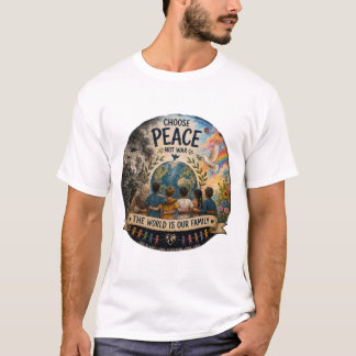 Wählt Frieden, nicht Krieg – Die Welt ist eine Fam T-Shirt
