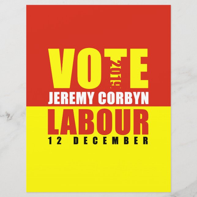 Wählt Labour Jeremy Corbyn Papier Blatt doppelseit (Vorderseite)