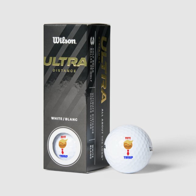 Wählt Trump Red Krawatte lächelnd Trump Image Golfball (Verpackungen)