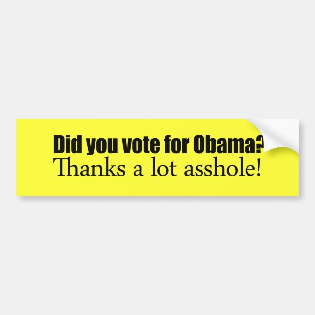 Wählten Sie für Obama Autoaufkleber (Vorne)