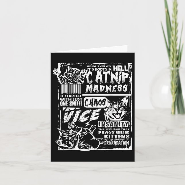 Wahnsinn Funny Cat Geschenke für Katze Lover Katze Karte (Vorderseite)