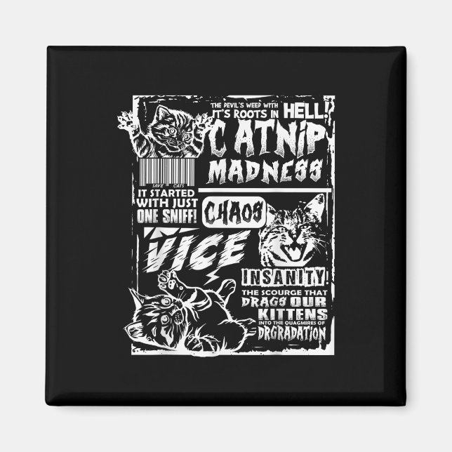 Wahnsinn Funny Cat Geschenke für Katze Lover Katze Magnet (Vorne)