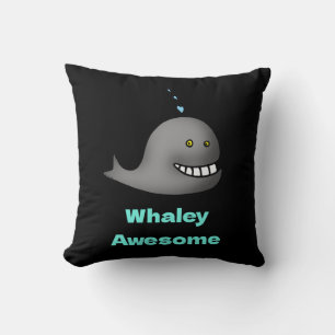 Wahnsinnig lustiges Wal-Wortspiel-Design Kissen