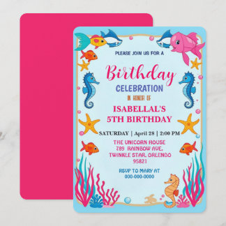 Wahnsinnige Regenbogenfrau Seepferd Geburtstag Save The Date