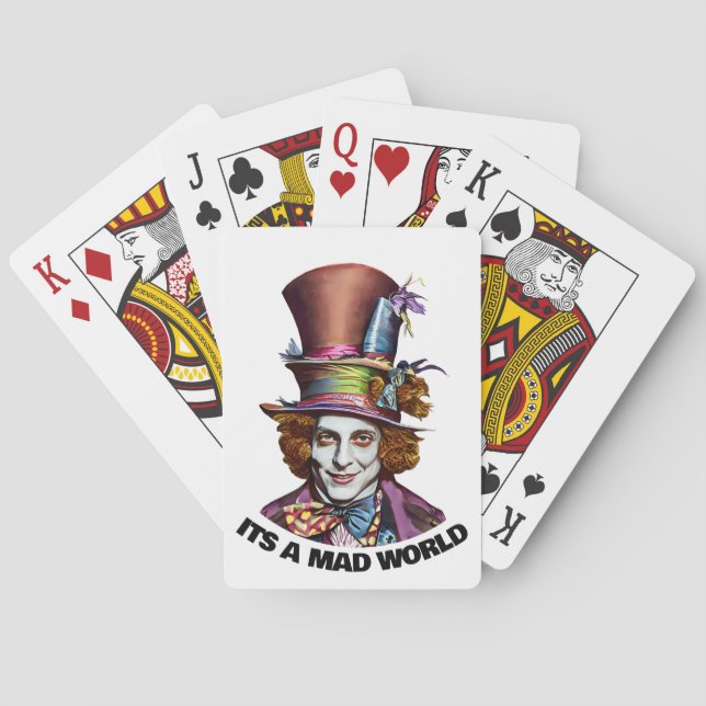 Wahnsinniger Mann ist eine verrückte Fantasiekunst Spielkarten (Rückseite)