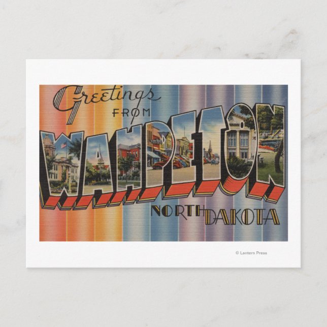 Wahpeton, North Dakota - Große Briefszenen Postkarte (Vorderseite)