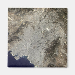 Wahr-Farbesatellitenansicht von zentralem Athen Magnet