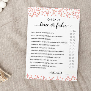 Wahr-oder-Falsch-Spiel mit Antworten Baby Shower K Einladung