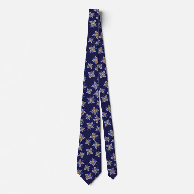 Wahre blaue Funky Blume Krawatte (Vorderseite)