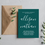 Wahre Einfachheit 1 Aquamarine Minimalistische Hoc Einladung<br><div class="desc">Diese einfache und wunderschöne Hochzeitseinladung ist perfekt für den Minimalisten in uns allen! Bitte kontaktieren Sie mich,  wenn Sie Hilfe bei der Anpassung des Textes dieser Hochzeitseinladung wünschen.</div>