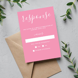 Wahre Einfachheit 1 Ballett Rosa Minimalistische H RSVP Karte