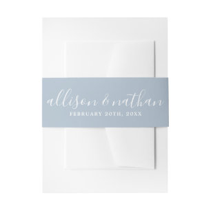 Wahre Einfachheit 1 Braut und Groom Ice Blue Weddi Einladungsbanderole