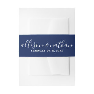 Wahre Einfachheit 1 Braut und Groom Ink Blue Weddi Einladungsbanderole