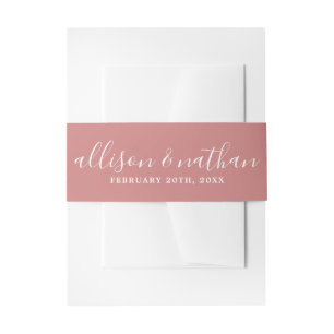 Wahre Einfachheit 1 Brautgroom Dusty Rose Hochzeit Einladungsbanderole
