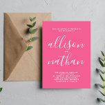 Wahre Einfachheit 1 Carnation Rosa Minimale Hochze Einladung<br><div class="desc">Diese einfache und wunderschöne Hochzeitseinladung ist perfekt für den Minimalisten in uns allen! Bitte kontaktieren Sie mich,  wenn Sie Hilfe bei der Anpassung des Textes dieser Hochzeitseinladung wünschen.</div>