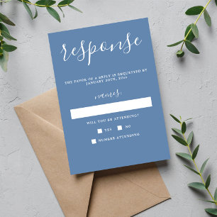 Wahre Einfachheit 1 Denim Blue Minimal Wedding RSV RSVP Karte