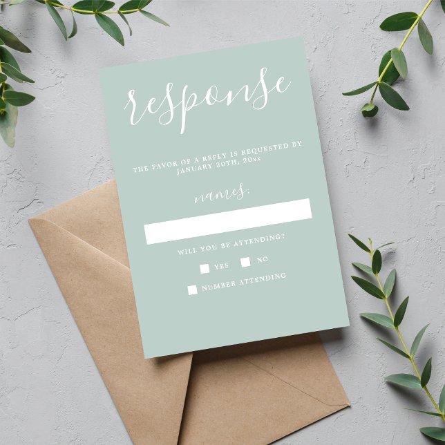 Wahre Einfachheit 1 Glas Minimaler Hochzeitsszenar RSVP Karte (Von Creator hochgeladen)