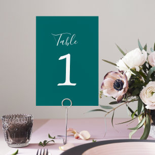 Wahre Einfachheit 1 Hochzeit Aquamarine Tischnumme Tischnummer