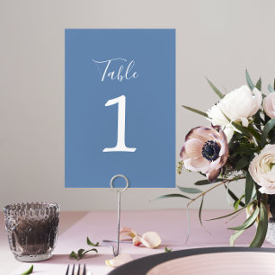 Wahre Einfachheit 1 Hochzeit Denim Blue Tischnumme Tischnummer