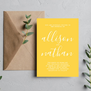 Wahre Einfachheit 1 Marigold Script Minimale Hochz Einladung