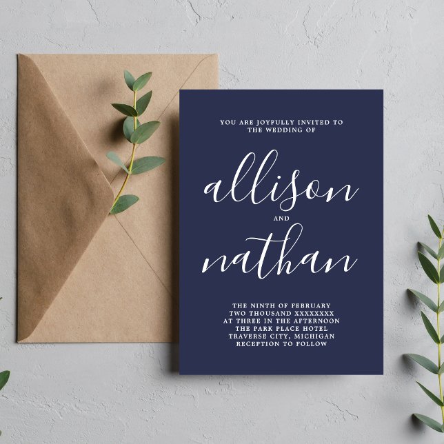 Wahre Einfachheit 1 Minimalistische Hochzeit der D Einladung (Von Creator hochgeladen)
