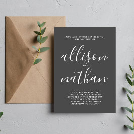 Wahre Einfachheit 1 Minimalistische Hochzeit Einladung