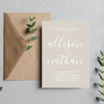 Wahre Einfachheit 1 Minimalistische Hochzeit Einladung<br><div class="desc">Diese einfache und wunderschöne Hochzeitseinladung ist perfekt für den Minimalisten in uns allen! Bitte kontaktieren Sie mich,  wenn Sie Hilfe bei der Anpassung des Textes dieser Hochzeitseinladung wünschen.</div>