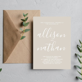 Wahre Einfachheit 1 Minimalistische Hochzeit Einladung