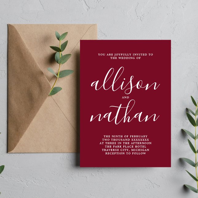 Wahre Einfachheit 1 Minimalistische Hochzeit in Bu Einladung (Von Creator hochgeladen)