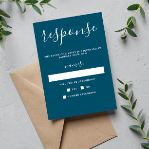 Wahre Einfachheit 1 Neptun Minimalistische Hochzei RSVP Karte