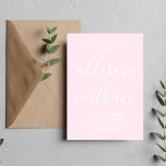 Wahre Einfachheit 1 Primrose Pink Minimalistische  Einladung<br><div class="desc">Diese einfache und wunderschöne Hochzeitseinladung ist perfekt für den Minimalisten in uns allen! Bitte kontaktieren Sie mich,  wenn Sie Hilfe bei der Anpassung des Textes dieser Hochzeitseinladung wünschen.</div>