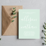Wahre Einfachheit 1 Skriptminte Minimalistische Ho Einladung<br><div class="desc">Diese einfache und wunderschöne Hochzeitseinladung ist perfekt für den Minimalisten in uns allen! Bitte kontaktieren Sie mich,  wenn Sie Hilfe bei der Anpassung des Textes dieser Hochzeitseinladung wünschen.</div>