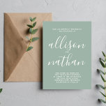 Wahre Einfachheit 1 Stufe Grüne Minimalistische Ho Einladung<br><div class="desc">Diese einfache und wunderschöne Hochzeitseinladung ist perfekt für den Minimalisten in uns allen! Bitte kontaktieren Sie mich,  wenn Sie Hilfe bei der Anpassung des Textes dieser Hochzeitseinladung wünschen.</div>