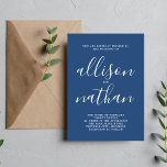 Wahre Einfachheit 1 Wahre blaue Minimalistische Ho Einladung<br><div class="desc">Diese einfache und wunderschöne Hochzeitseinladung ist perfekt für den Minimalisten in uns allen! Bitte kontaktieren Sie mich,  wenn Sie Hilfe bei der Anpassung des Textes dieser Hochzeitseinladung wünschen.</div>