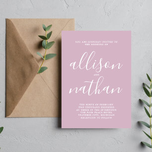 Wahre Einfachheit 1 Wisteria Script Minimal Weddin Einladung