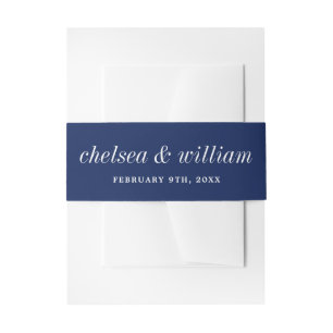 Wahre Einfachheit 2 Braut und Groom Ink Blue Weddi Einladungsbanderole
